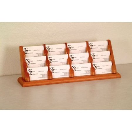 WOODEN MALLET 12 Pocket Counter Top Business Card Holder - Medium Oak BCC4-12MO